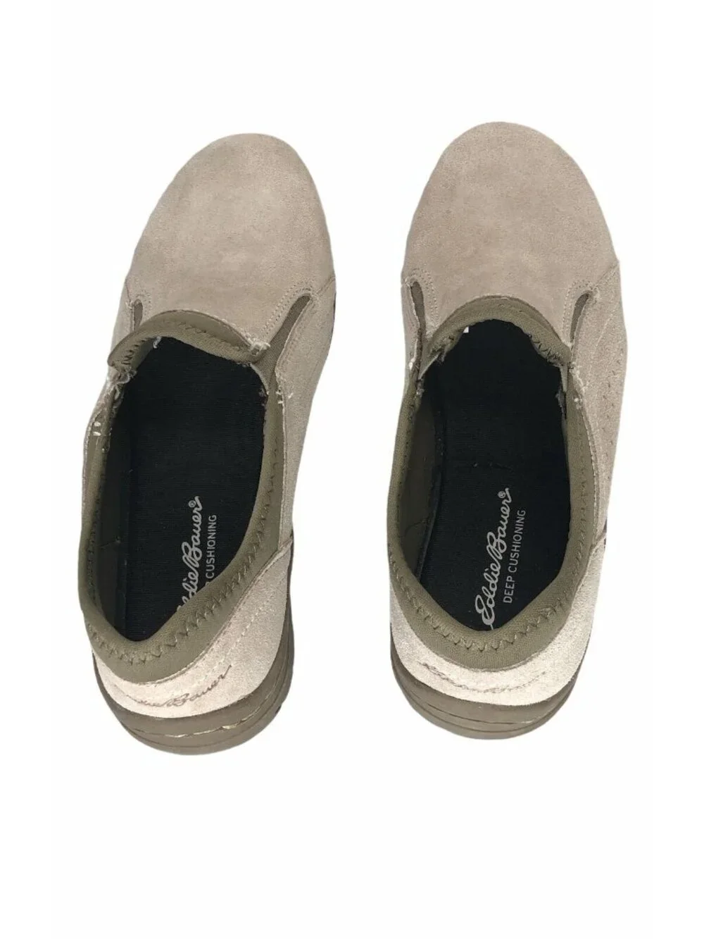 Eddie Bauer Deep Cushioning Birch Bay Beige Suede Leather Loafer Womens 6 M Shoe